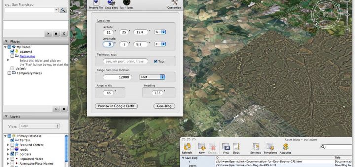 Image of Google Earth geo-blogging tool kit